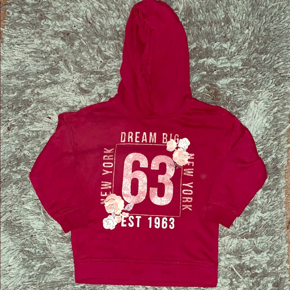 Toddler girls burgundy pullover hoodie. Size 4-5